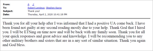 Client testimonial