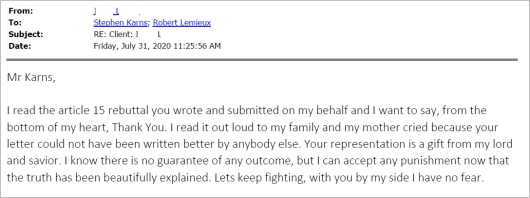 Client testimonial