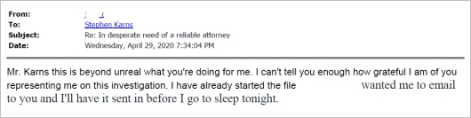 Client testimonial