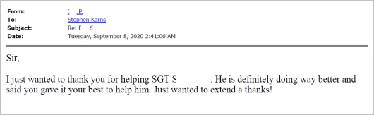 Client testimonial