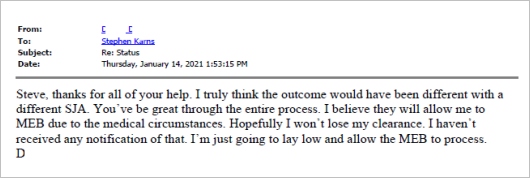 Client testimonial
