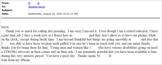 Client testimonial