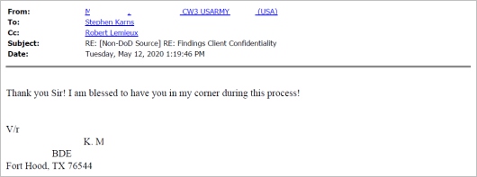Client testimonial