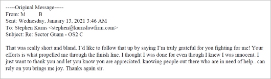 Client testimonial
