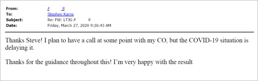 Client testimonial