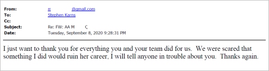 Client testimonial