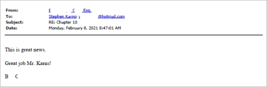 Client testimonial