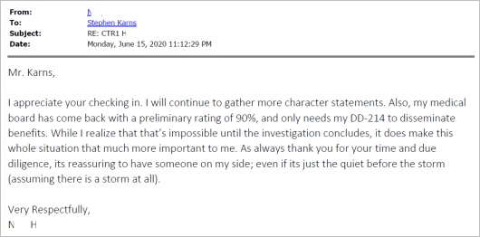 Client testimonial
