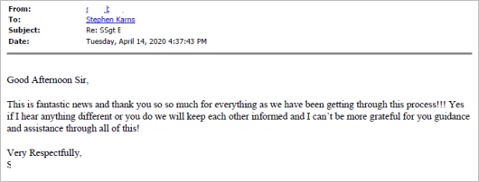 Client testimonial