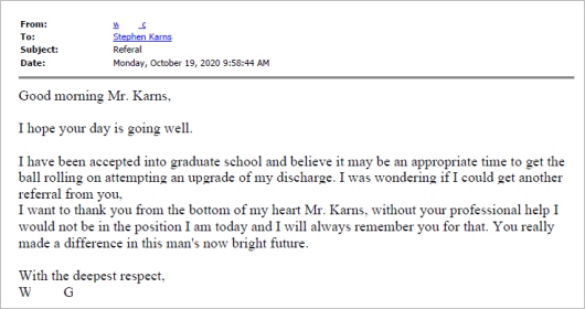 Client testimonial