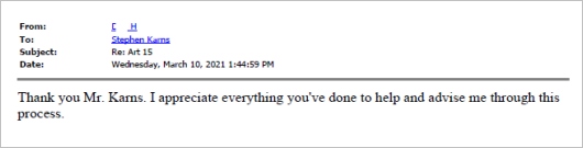 Client testimonial