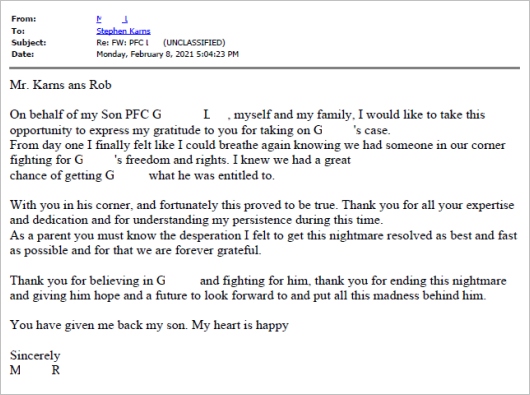 Client testimonial