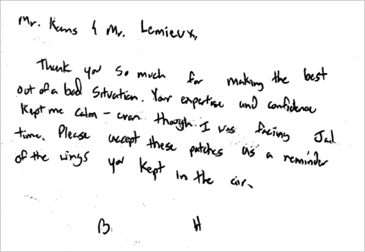 Client testimonial