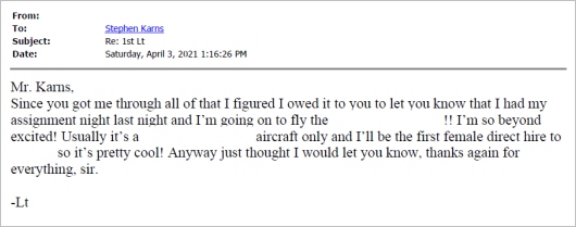 Client testimonial