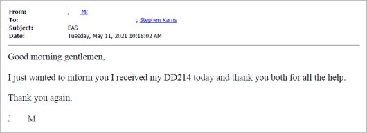 Client testimonial