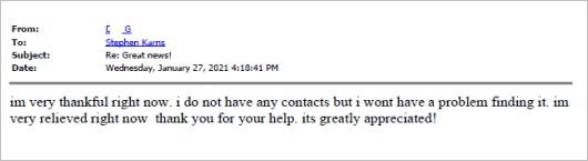 Client testimonial