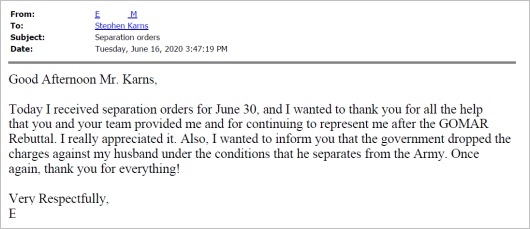 Client testimonial