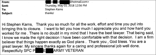 Client testimonial