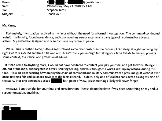Client testimonial