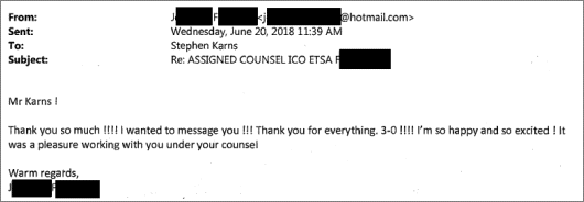 Client testimonial