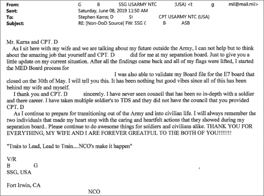 Client testimonial